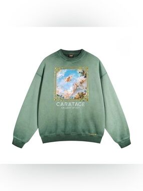 Caratage Green 'Gallery of Art' Crewneck Sweatshirt